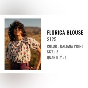 Sezane Florica Blouse Daliana Print - Size 8